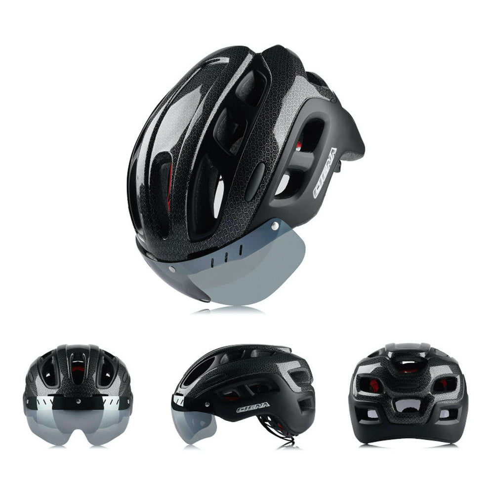 Bike Helmet with 18 Vents and Removable Visor
