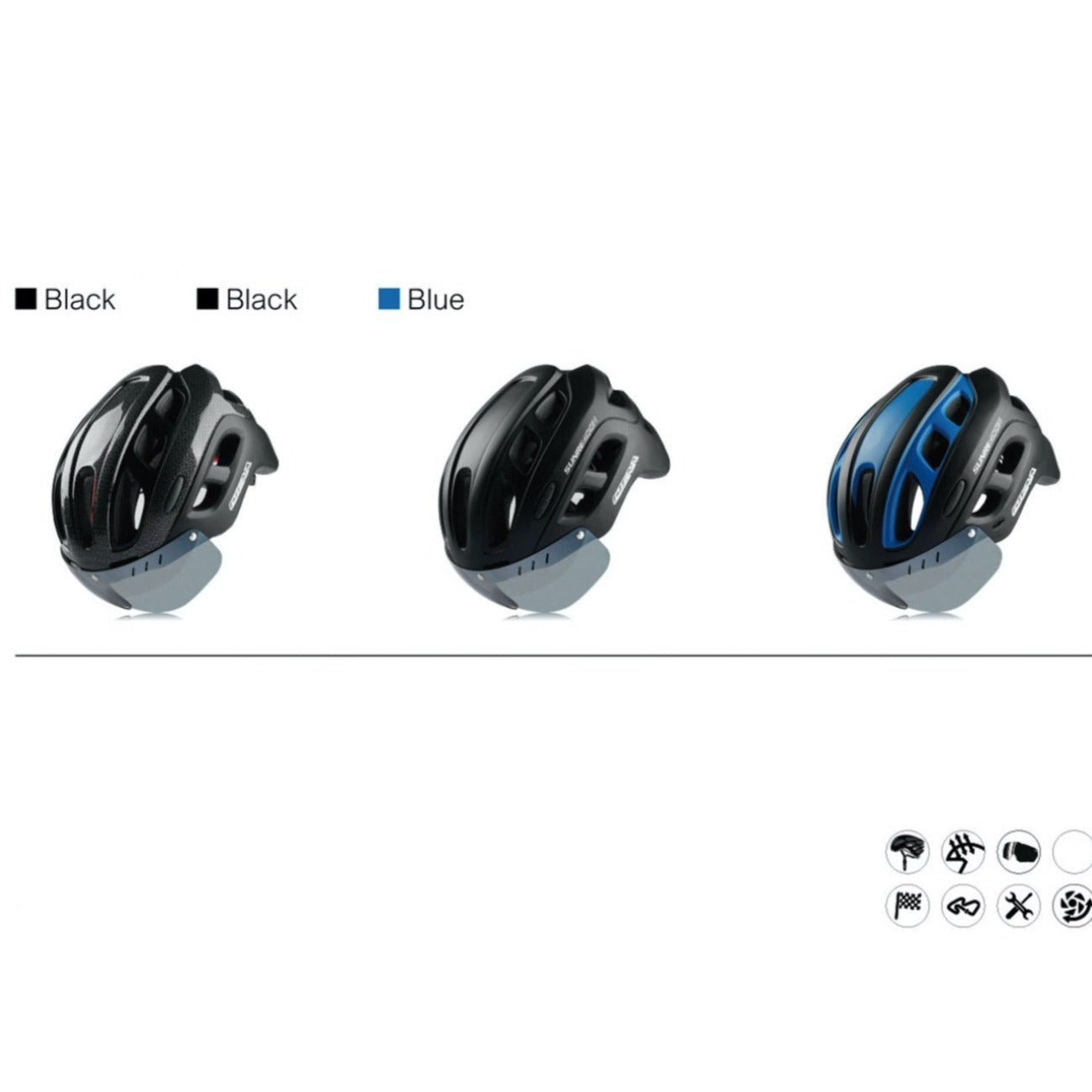 Bike Helmet with 18 Vents and Removable Visor